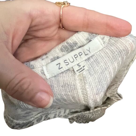 Z Supply Luna Hacci Knit Maxi Tank Dress Small Spotted Animal Print Ribbed Cozy - Picture 6 of 8